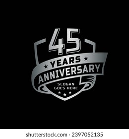 45 years anniversary celebration design template. 45th anniversary logo. Vector and illustration.