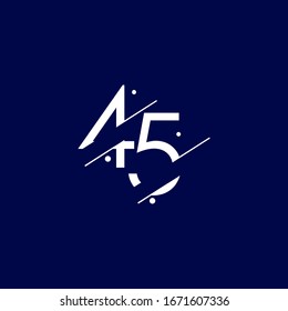 45 Years Anniversary Celebration Elegant Number Vector Template Design Illustration