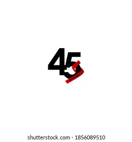 45 Years Anniversary Celebration Elegant Vector Template Design Illustration
