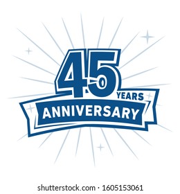 45 years anniversary celebration logo design template. Vector and illustration.