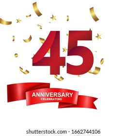 45 Years Anniversary Celebration Logo Vector Template Design Illustration