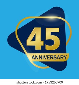 45 years anniversary celebration logo vector template design illustration