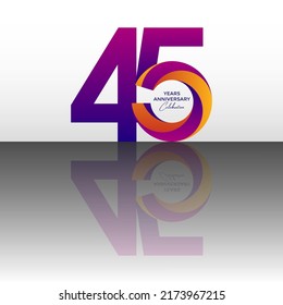 45 years anniversary celebration logo design template vector