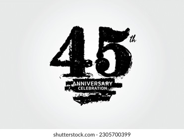 45 years anniversary celebration logotype black vector, 45th birthday logo, 45 number design, anniversary year banner, anniversary design elements for invitation card and poster. number design vector