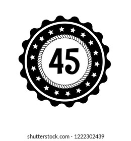 45 years anniversary celebration simple emblem, label, badge, logo,seal. vintage logo, 45 year sign, jubilee, greeting card