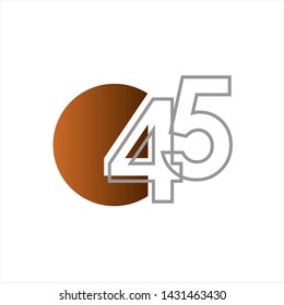 45 Years Anniversary Celebration Vector Template Design Illustration
