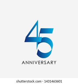 45 Years Anniversary Celebration Vector Template Design Illustration