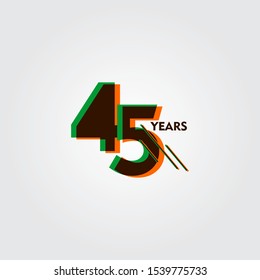 45 Years Anniversary Celebration Vector Template Design Illustration