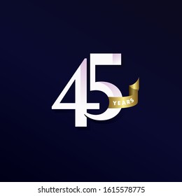 45 Years Anniversary Celebration Vector Template Design Illustration