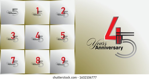 45 Years Anniversary Celebration Vector Template Design Illustration