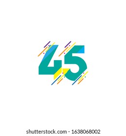 45 Years Anniversary Celebration Vector Template Design Illustration