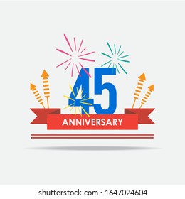 45 Jahre Jubiläumsfeier Vektorillustration Template Design Illustration