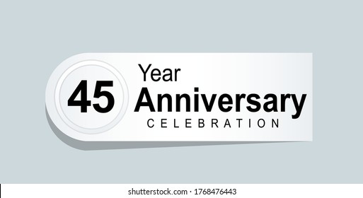 45 Years Anniversary Celebration Vector Template Design Illustration