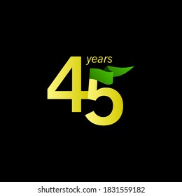Ilustración de diseño de plantillas vectoriales de celebración de 45 años