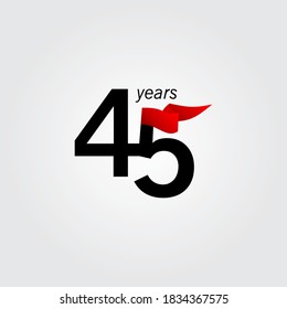 45 Years Anniversary Celebration Vector Template Design Illustration