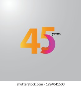 45 Years Anniversary Celebration Vector Template Design Illustration