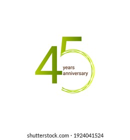 45 Years Anniversary Celebration Vector Template Design Illustration