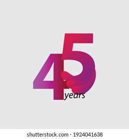 45 Years Anniversary Celebration Vector Template Design Illustration