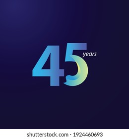 45 Years Anniversary Celebration Vector Template Design Illustration