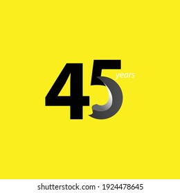45 Years Anniversary Celebration Vector Template Design Illustration