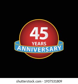 Ilustración de diseño de plantillas vectoriales de celebración de 45 años