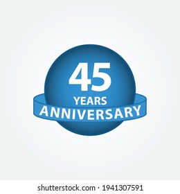 45 Years Anniversary Celebration Vector Template Design Illustration