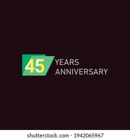45 Years Anniversary Celebration Vector Template Design Illustration