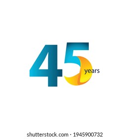 45 Years Anniversary Celebration Vector Template Design Illustration