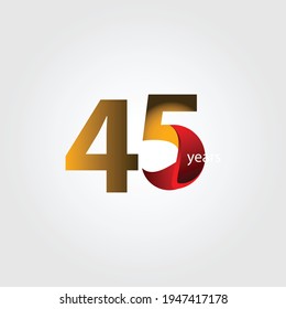 45 Years Anniversary Celebration Vector Template Design Illustration
