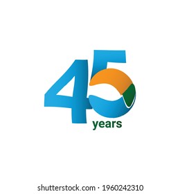 45 Years Anniversary Celebration Vector Template Design Illustration