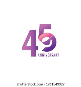 Ilustración de diseño de plantillas vectoriales de celebración de 45 años