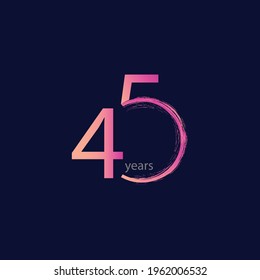 Ilustración de diseño de plantillas vectoriales de celebración de 45 años