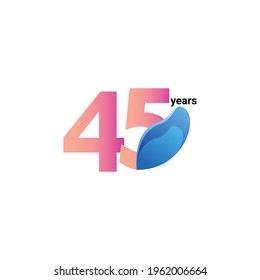 45 Years Anniversary Celebration Vector Template Design Illustration