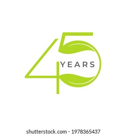 45 Years Anniversary Celebration Vector Template Design Illustration. Vector Eps10