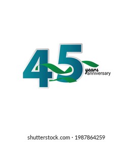 Ilustración de diseño de plantillas vectoriales de celebración de 45 años