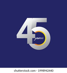 45 Years Anniversary Celebration Vector Template Design Illustration