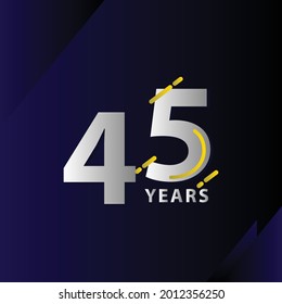 45 Years Anniversary Celebration Vector Template Design Illustration