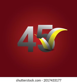 Ilustración de diseño de plantillas vectoriales de celebración de 45 años