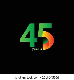 45 Years Anniversary Celebration Vector Template Design Illustration