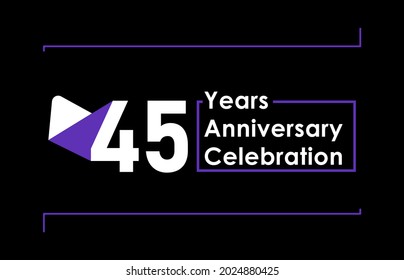 Diseño de plantillas vectoriales de celebración de 45 años