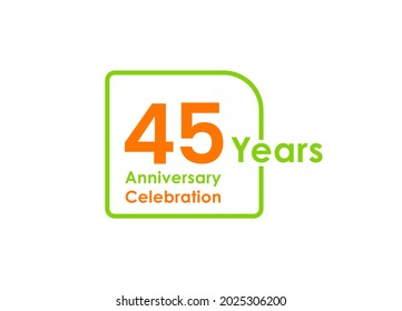 45 years anniversary celebration Vector Template Design Illustration