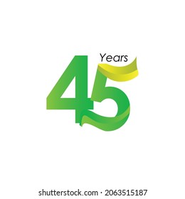45 Years Anniversary Celebration Vector Template Design Illustration