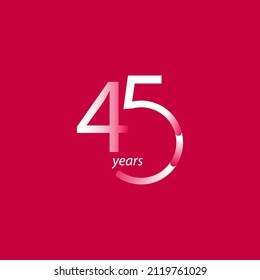 45 Years Anniversary Celebration Vector Template Design Illustration