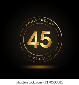 45 Years Anniversary Celebration Vector Template Design Illustration