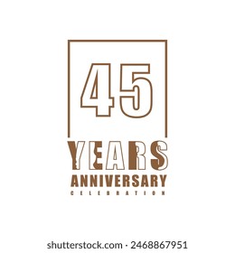 45 años celebración de aniversario Vector Plantilla diseño ilustración