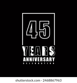 45 years anniversary celebration vector template design illustration
