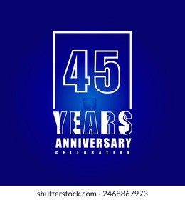 45 years anniversary celebration vector template design illustration