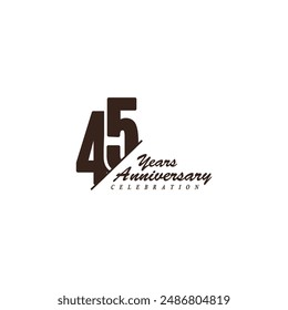 45 years anniversary celebration vector template design illustration