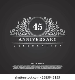 45 years anniversary celebration vector template design illustration