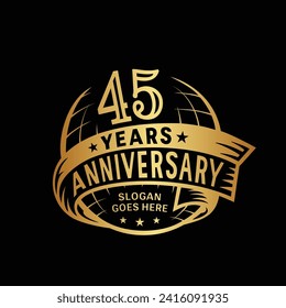 45 years anniversary design template. 45th logo. Vector and illustration.